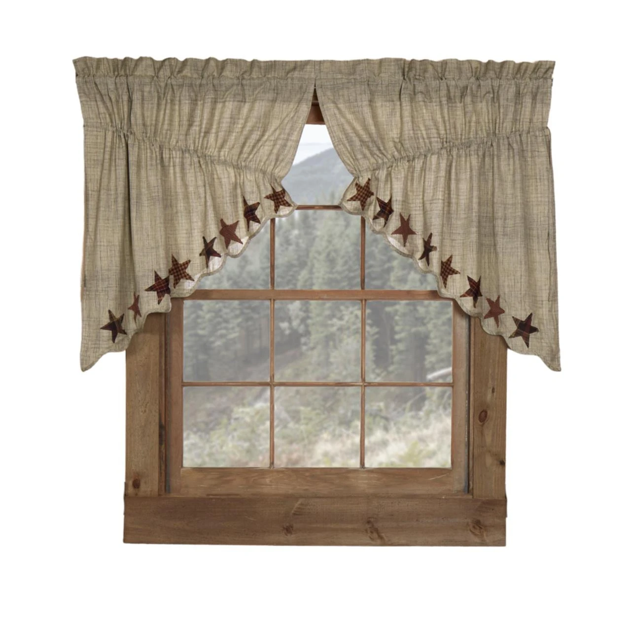 Abilene Star Prairie Gathered Curtains - 72x36 1 Abilene Star Prairie Gathered Curtains - 72x36