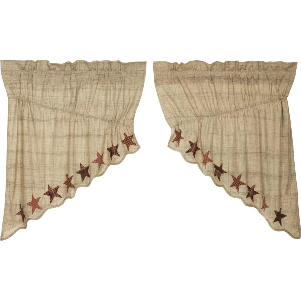 Abilene Star Prairie Gathered Curtains - 72x36 2 Abilene Star Prairie Gathered Curtains - 72x36 - Image 2