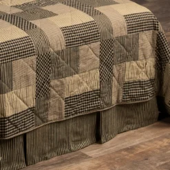 Annalee Riverdale Ticking Bed Skirt - Black