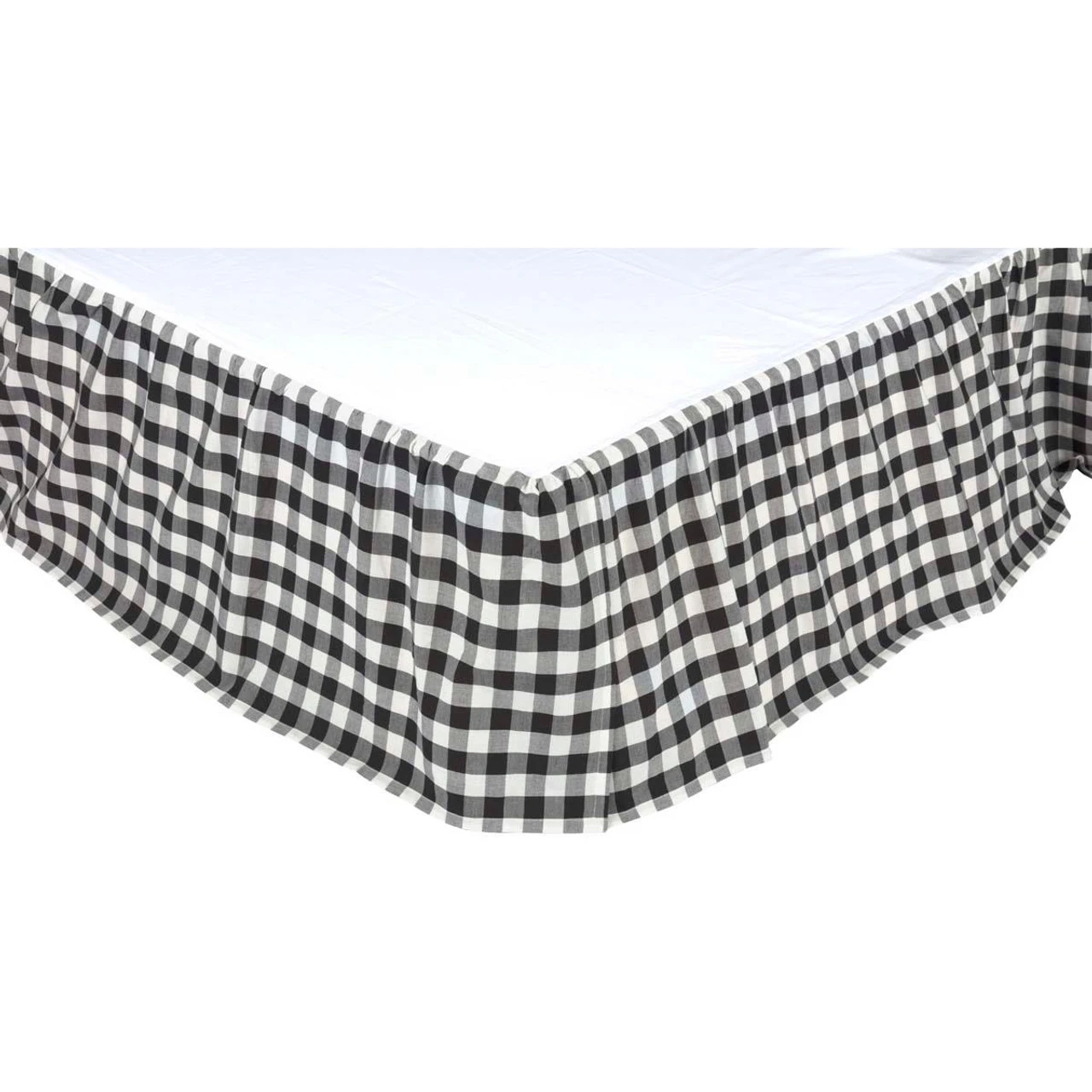 Annie Buffalo Check Bed Skirt - Black 2 Annie Buffalo Check Bed Skirt - Black - Image 2