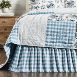 Annie Buffalo Check Bed Skirt - Blue