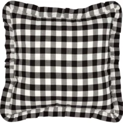 Annie Buffalo Check Black Pillow - 18x18