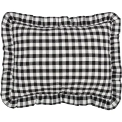 Annie Buffalo Check Black Sham - Ruffled Standard