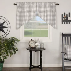 Annie Buffalo Check Grey Prairie Gathered Swags - 72x36 -Beautiful Decoration Annie Buffalo Check Grey Prairie Gathered Swags 72x36 840528165153 image3 45844.1689052136
