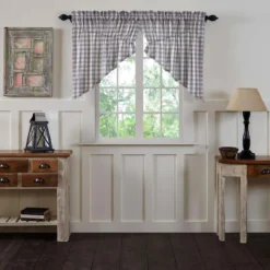 Annie Buffalo Check Grey Prairie Gathered Swags - 72x36 -Beautiful Decoration Annie Buffalo Check Grey Prairie Gathered Swags 72x36 840528165153 image5 16974.1689052144