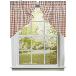 Annie Buffalo Check Portabella Prairie Gathered Curtains - 72x36