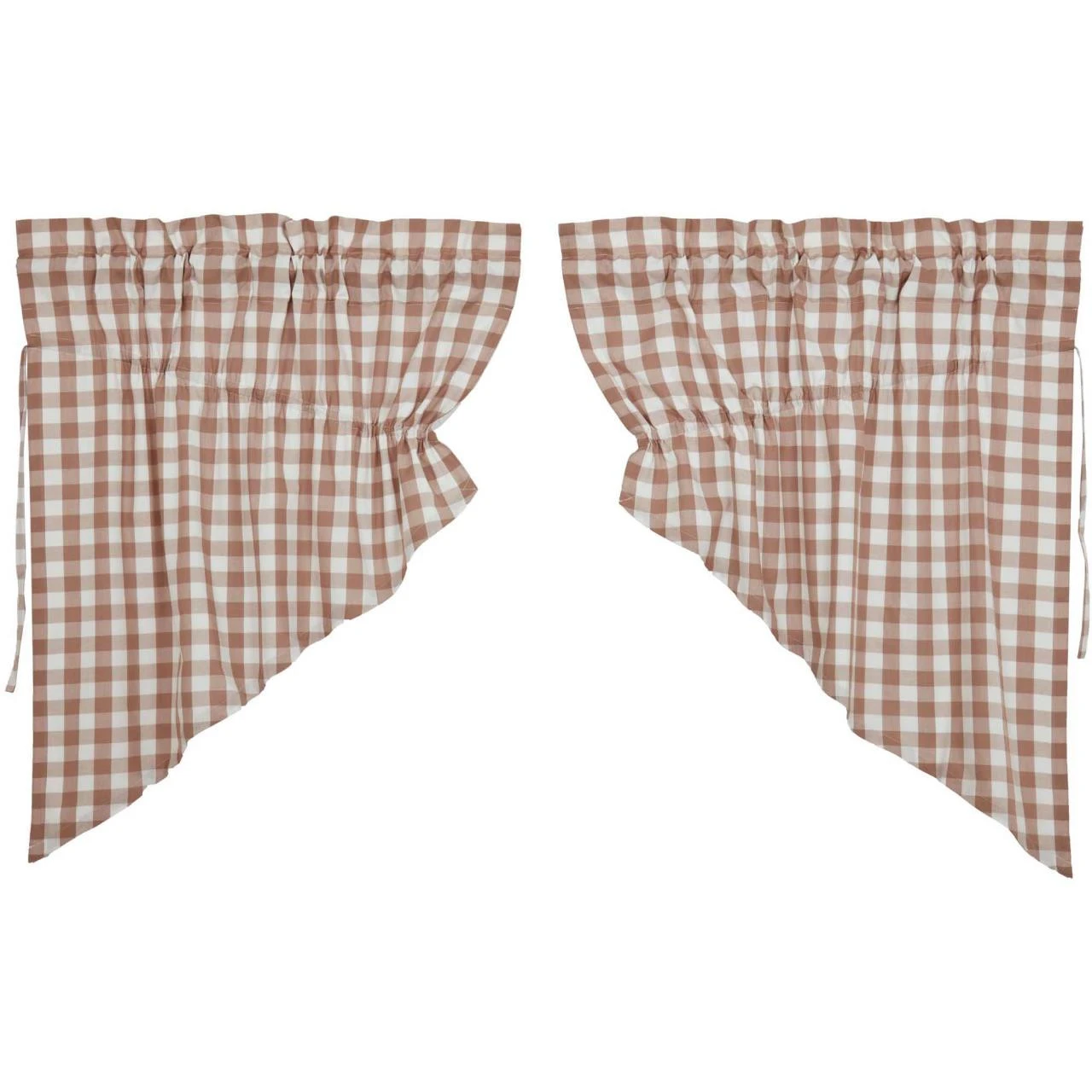 Annie Buffalo Check Portabella Prairie Gathered Curtains - 72x36 2 Annie Buffalo Check Portabella Prairie Gathered Curtains - 72x36 - Image 2