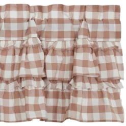 Annie Buffalo Check Portabella Valance - Ruffled 72x16