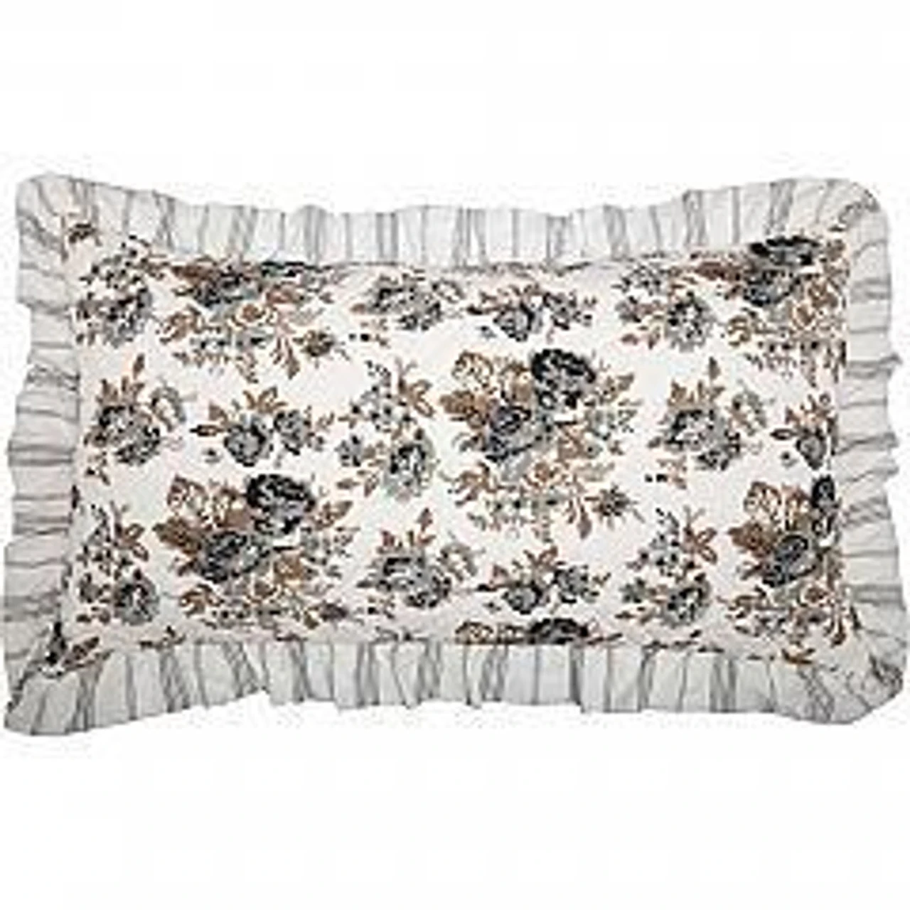 Annie Portabella Floral Ruffled Pillow Sham - King 1 Annie Portabella Floral Ruffled Pillow Sham - King