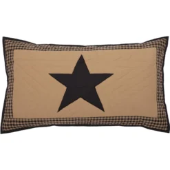 Black Check Star Pillow Sham - King