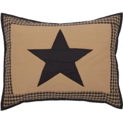 Black Check Star Pillow Sham - Standard
