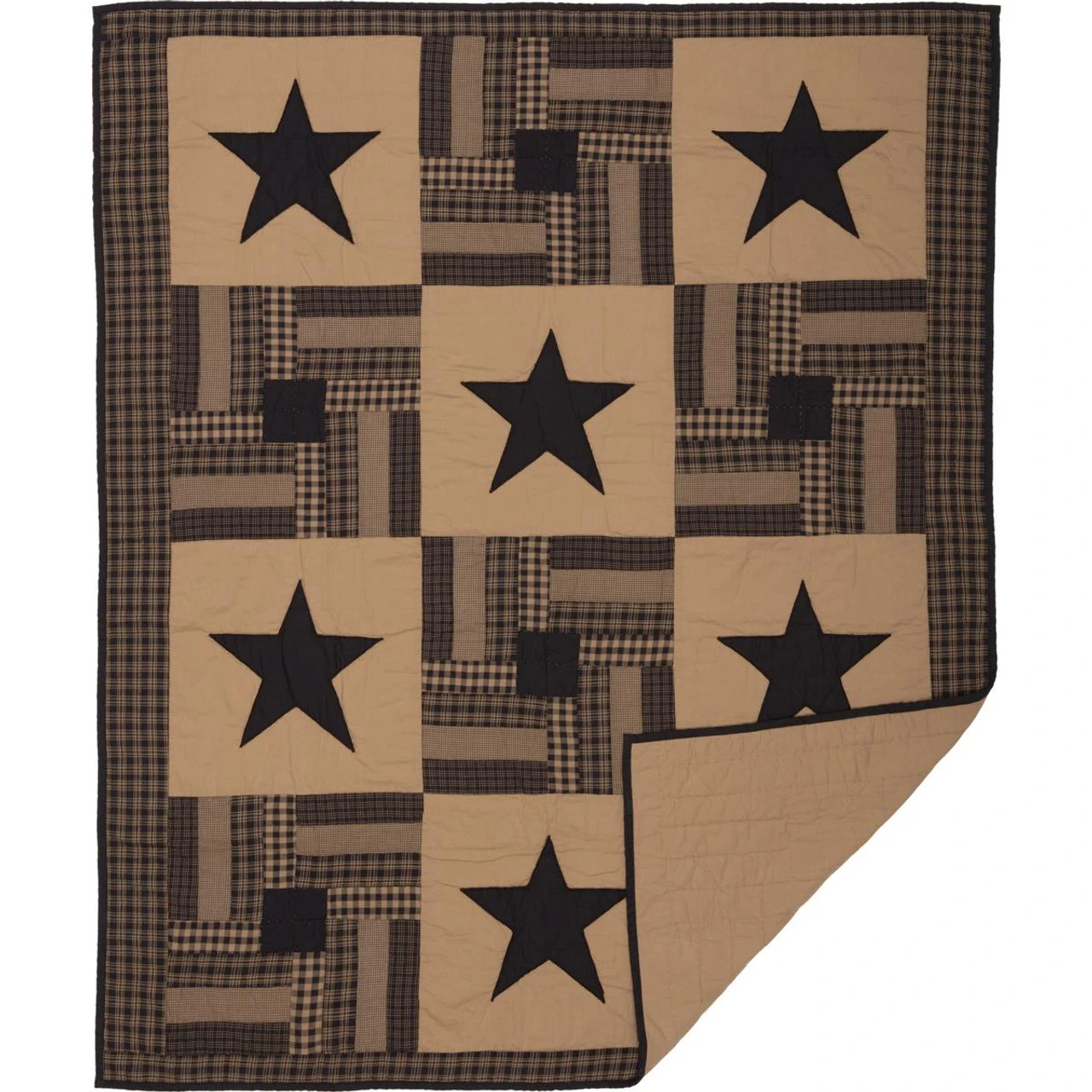 Black Check Star Quilted Throw 2 Black Check Star Quilted Throw - Image 2