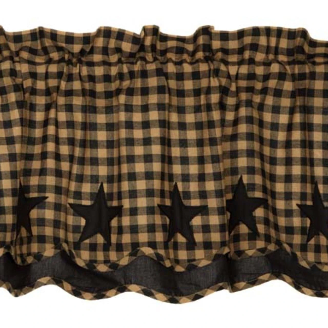 Black Star Valance - Lined Layered 72x16 1 Black Star Valance - Lined Layered 72x16