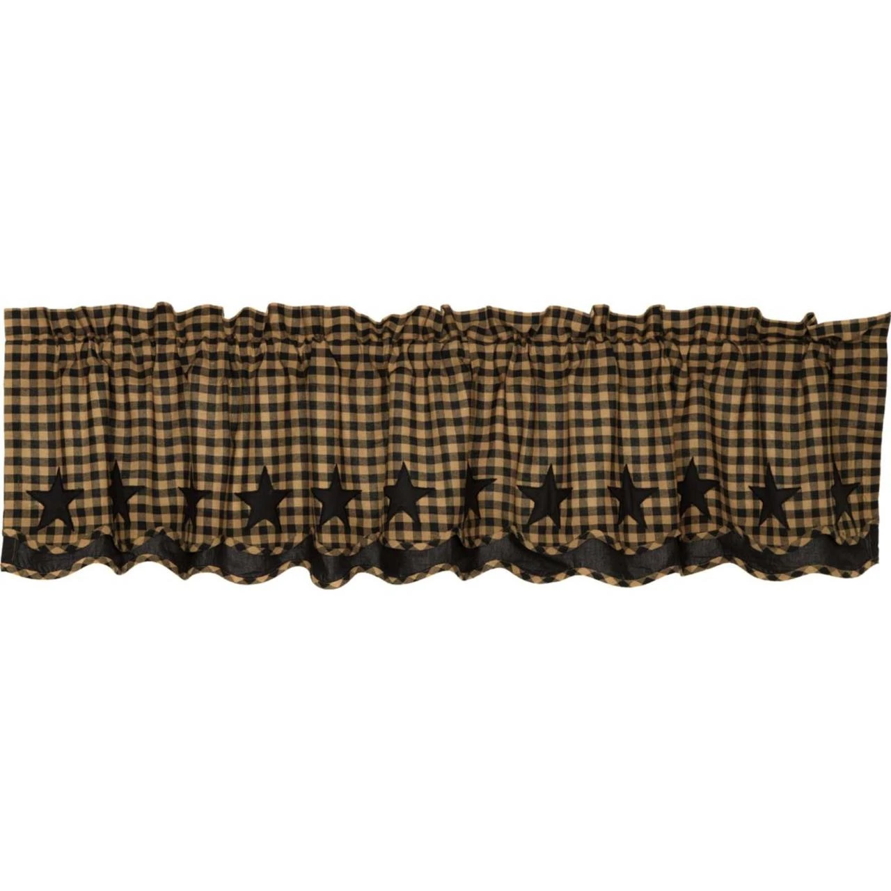 Black Star Valance - Lined Layered 72x16 2 Black Star Valance - Lined Layered 72x16 - Image 2