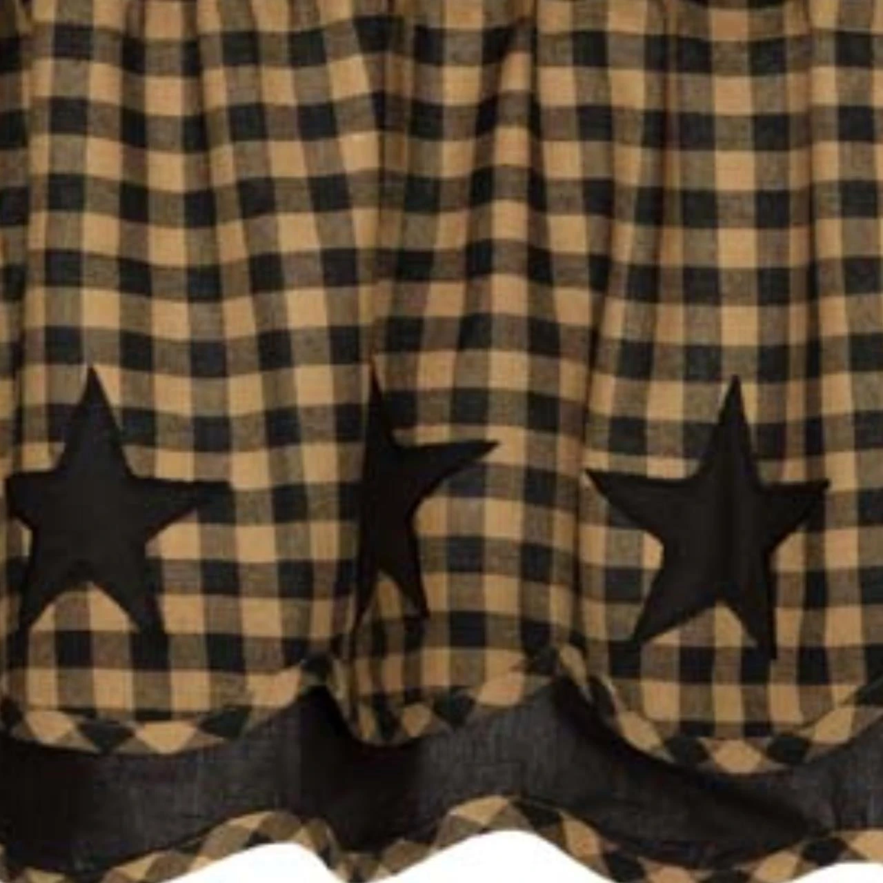 Black Star Valance - Lined Layered 72x16 4 Black Star Valance - Lined Layered 72x16 - Image 4
