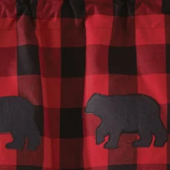 Buffalo Check Bear Applique Valance - 60x14 -Beautiful Decoration Buffalo Check Bear Applique Valance 60x14 400000680477 image4 13724.1685639429