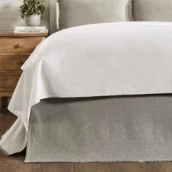 Beautiful Decoration 25 Burlap Dove Grey Fringed Bed Skirt