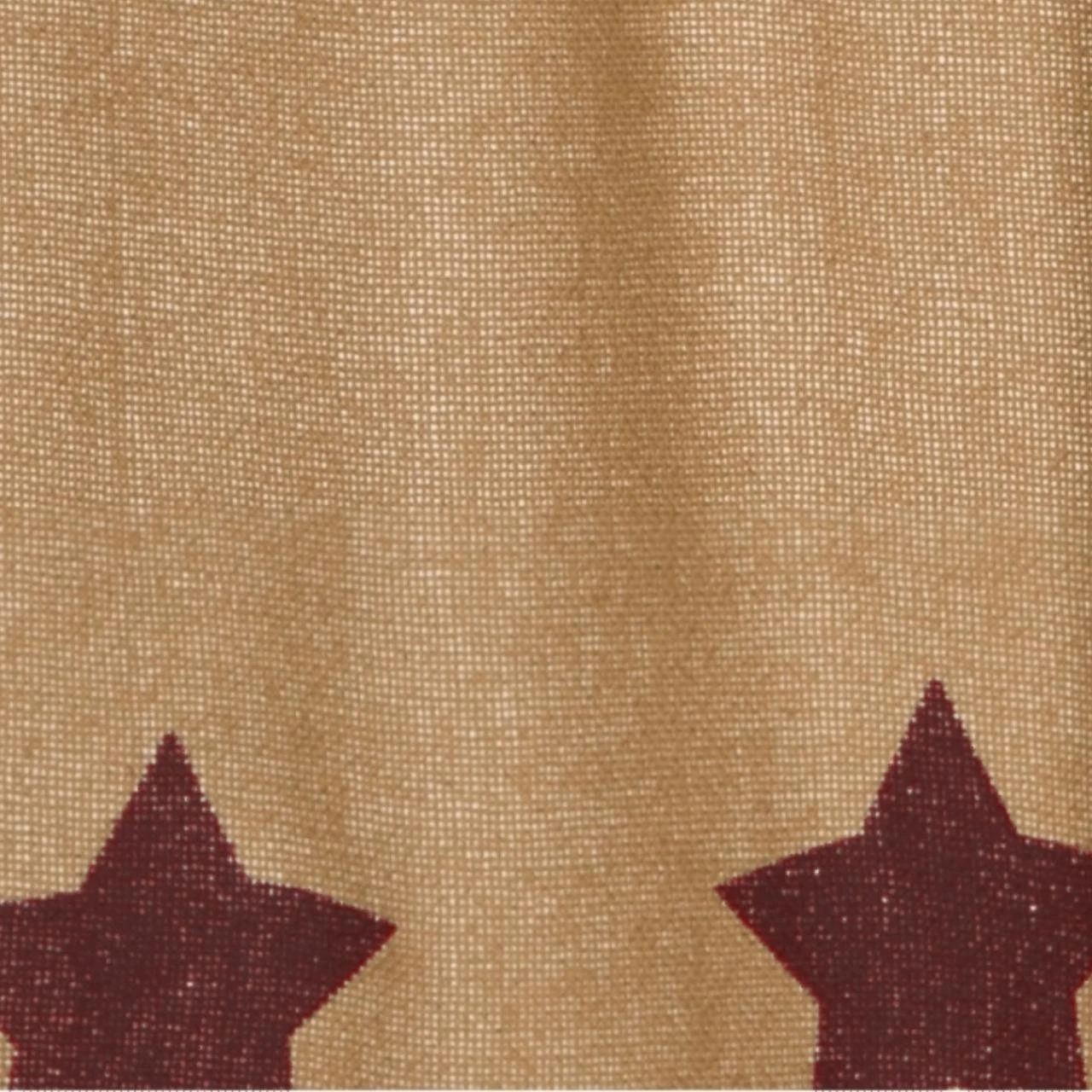 Burlap Natural Burgundy Stars Panels - 80x84 4 Burlap Natural Burgundy Stars Panels - 80x84 - Image 4