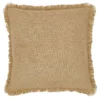 Burlap Natural Fringed Ruffle Pillow Sham - Euro Fabric