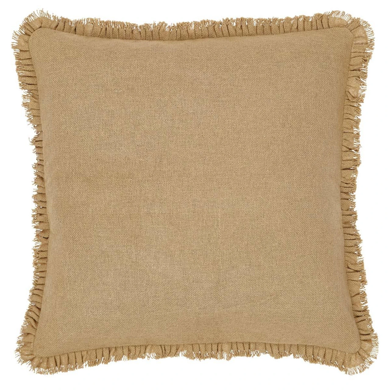 Burlap Natural Fringed Ruffle Pillow Sham - Euro Fabric 1 Burlap Natural Fringed Ruffle Pillow Sham - Euro Fabric