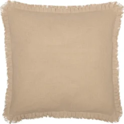 Burlap Vintage Fringed Ruffle Pillow Sham - Euro Fabric