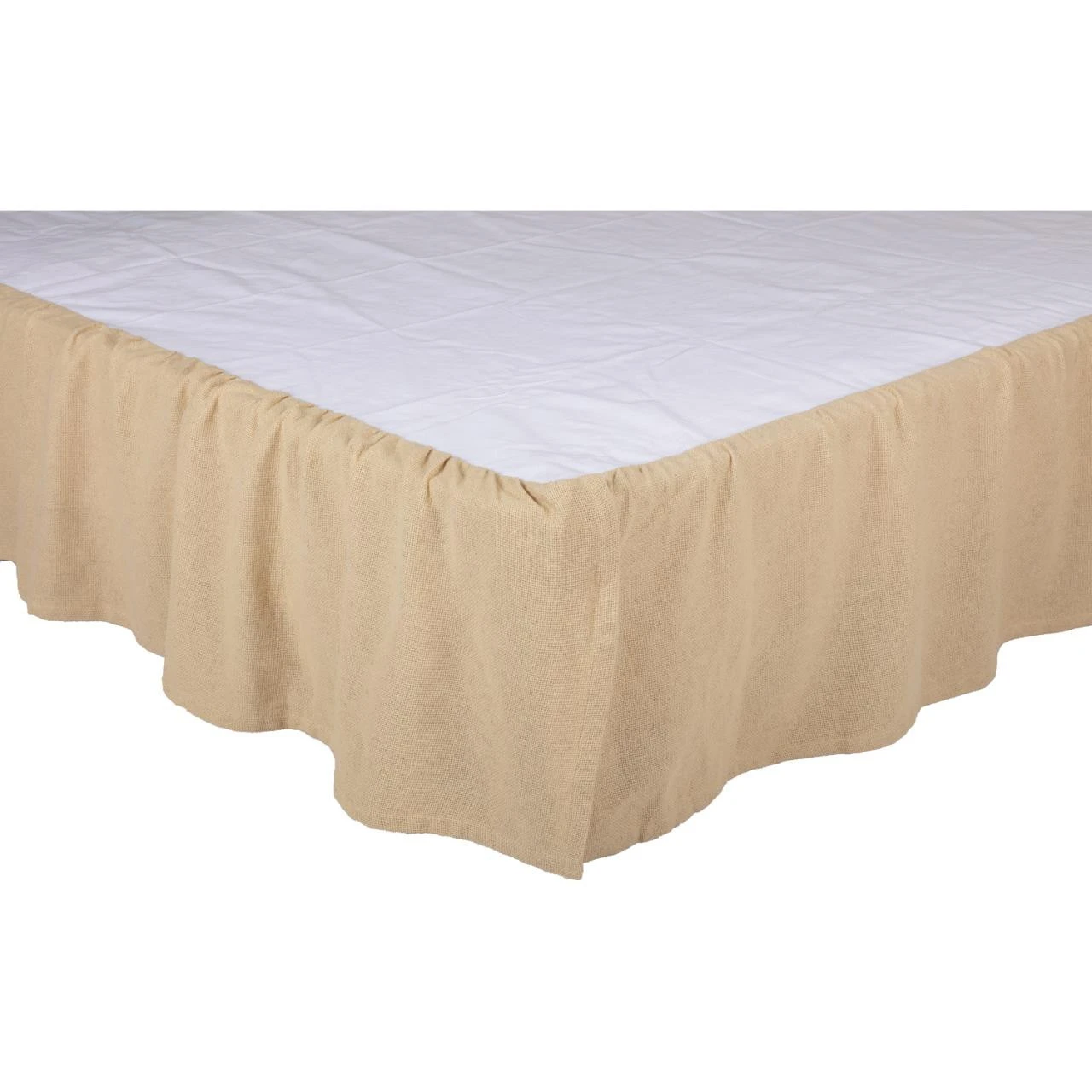 Burlap Vintage Ruffled Bed Skirt 2 Burlap Vintage Ruffled Bed Skirt - Image 2