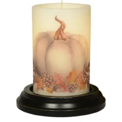 Candle Sleeve - Gray Fall Pumpkin