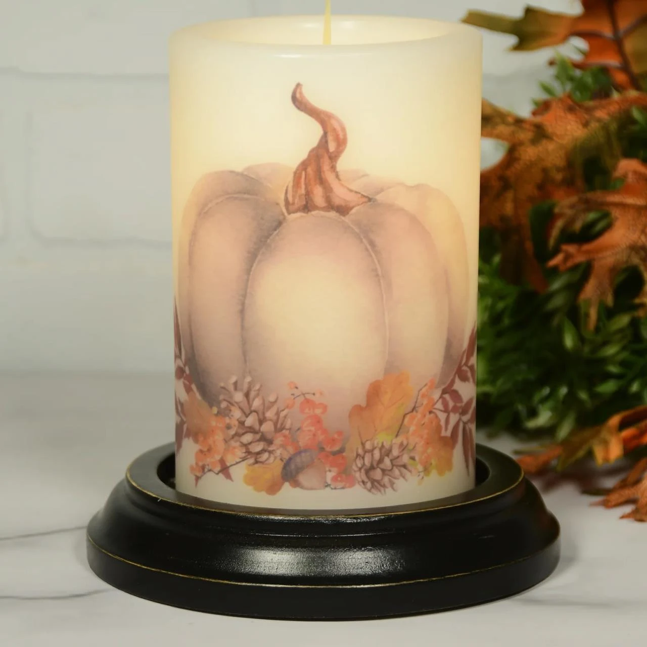 Candle Sleeve - Gray Fall Pumpkin 2 Candle Sleeve - Gray Fall Pumpkin - Image 2
