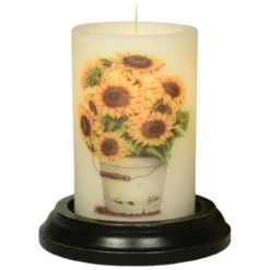 Candle Sleeve - Rusty Bucket Sunflowers Vanilla