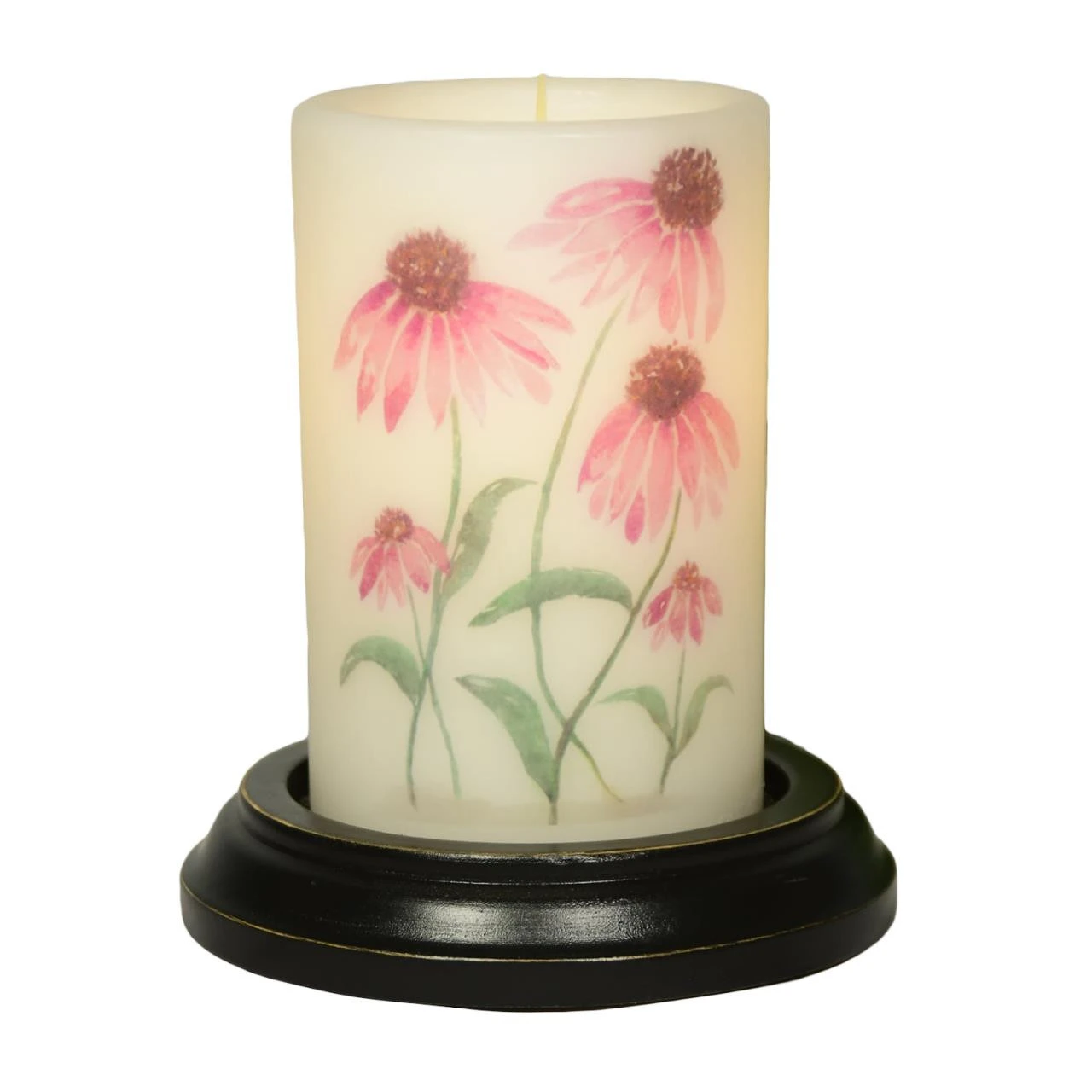 Candle Sleeve - Watercolor Cone Flower Vanilla 1 Candle Sleeve - Watercolor Cone Flower Vanilla