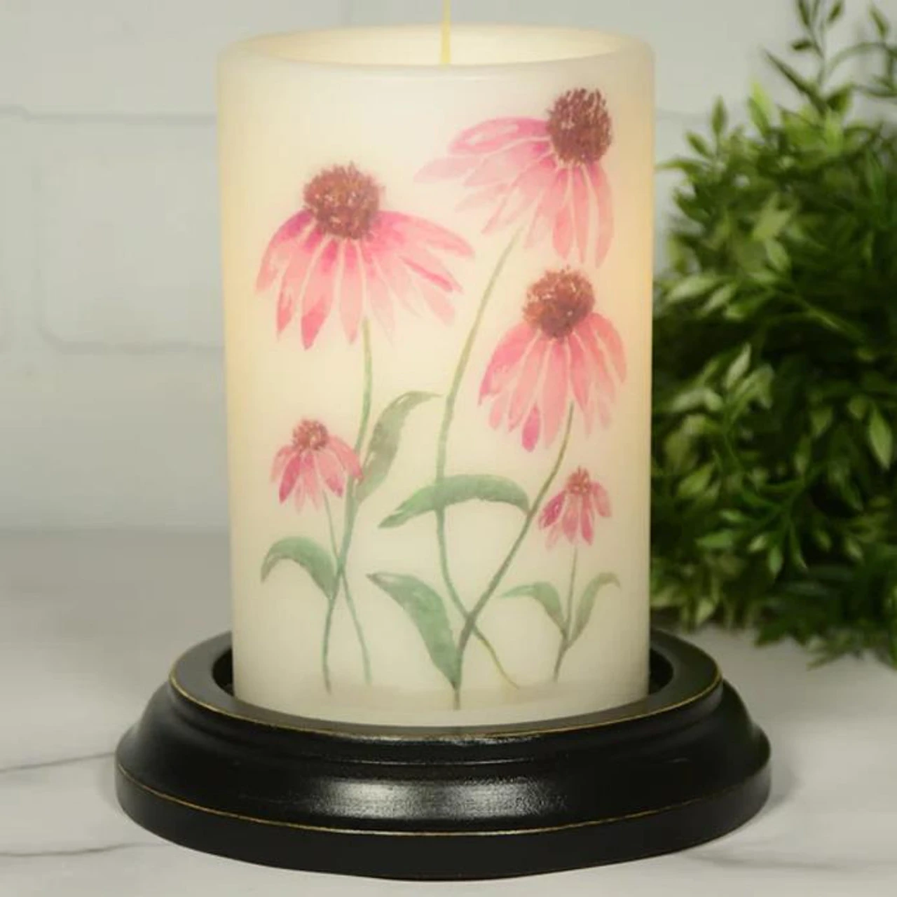 Candle Sleeve - Watercolor Cone Flower Vanilla 2 Candle Sleeve - Watercolor Cone Flower Vanilla - Image 2