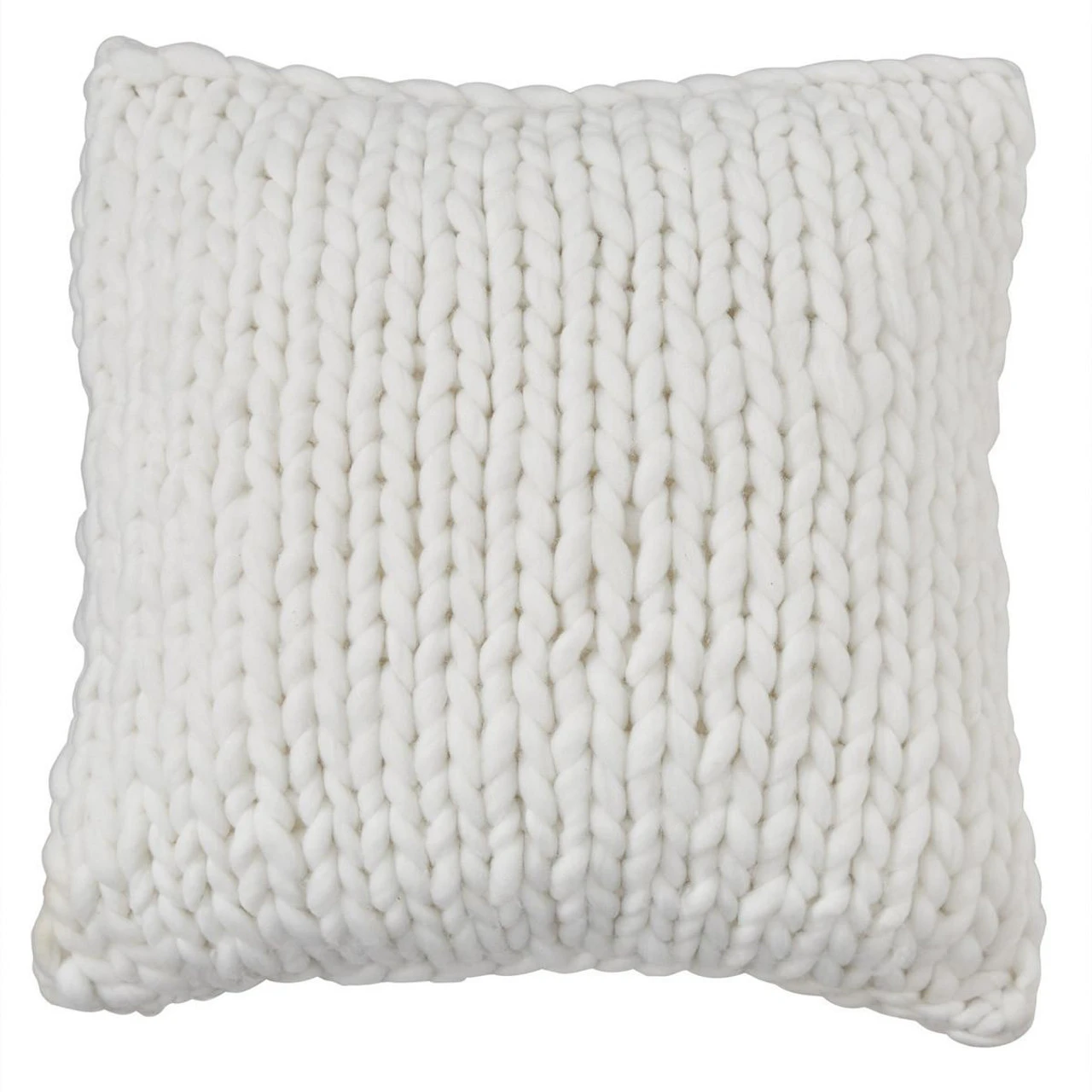 Chunky Knit Pillow - White 18" 1 Chunky Knit Pillow - White 18"