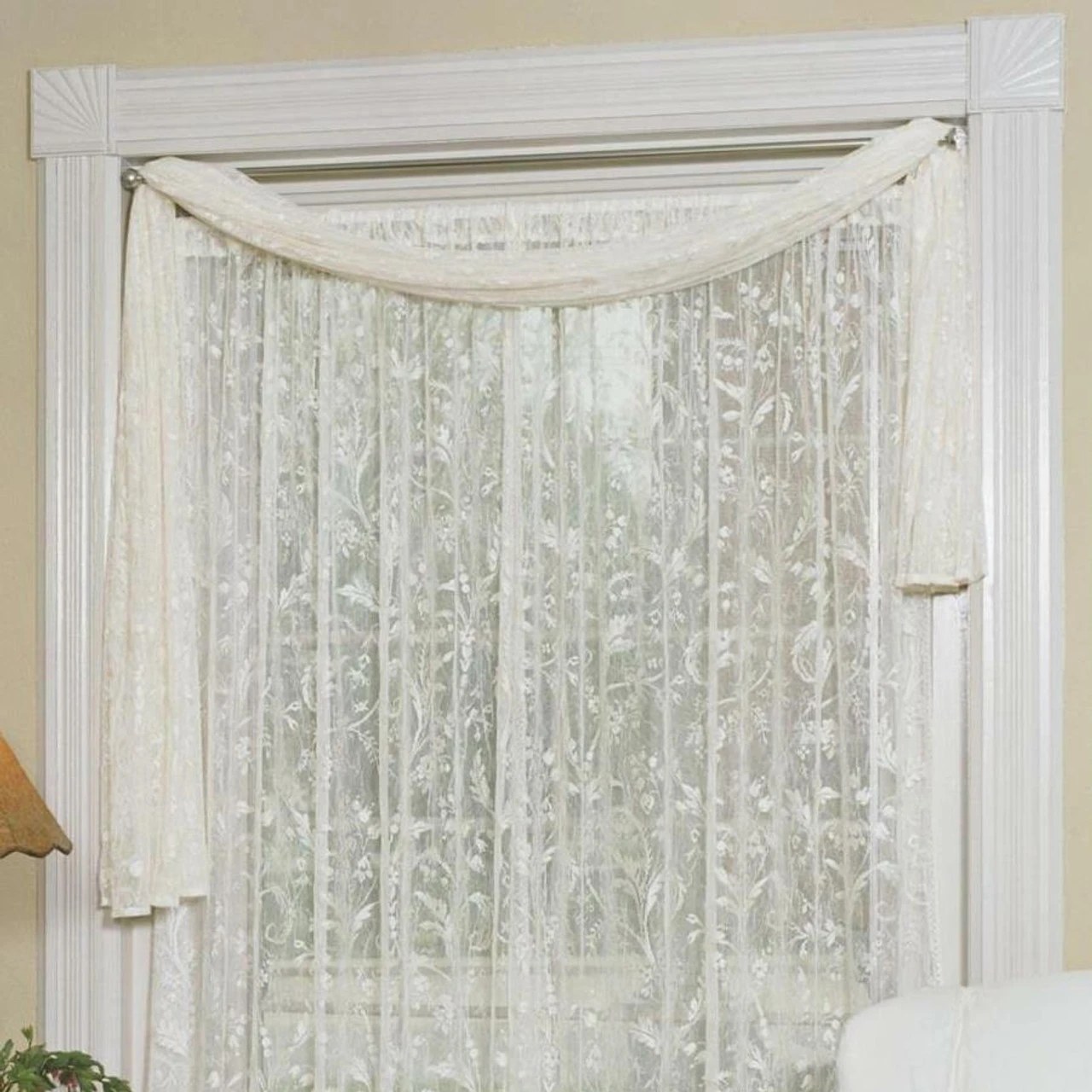 Coventry Lace Ivory Scarf - 45x126 2 Coventry Lace Ivory Scarf - 45x126 - Image 2