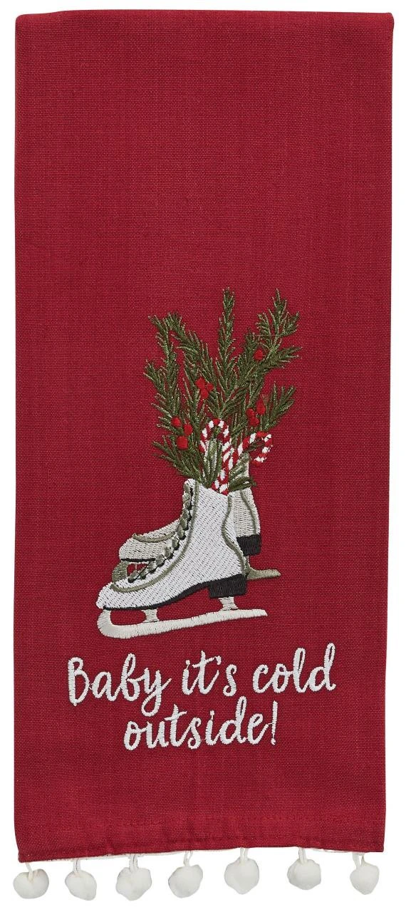 Embroidered Baby's It's Cold Dishtowels - Set Of 2 1 Embroidered Baby's It's Cold Dishtowels - Set Of 2