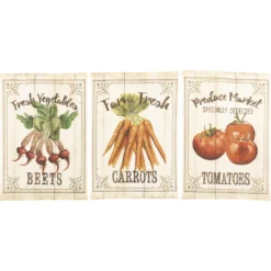 Farmer's Market Garden Vegetable Tea Towels - Set Of 3