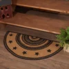 Farmhouse Jute Half Circle Stencil Stars Rug