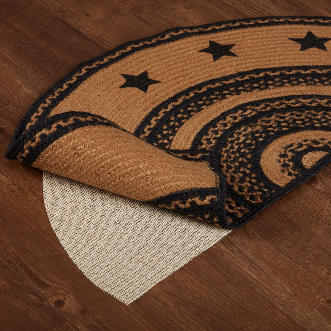 Farmhouse Jute Half Circle Stencil Stars Rug 2 Farmhouse Jute Half Circle Stencil Stars Rug - Image 2