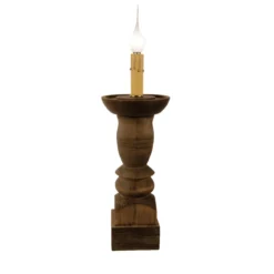 Farmhouse Wood Pedestal Candle Sleeve Base - Large