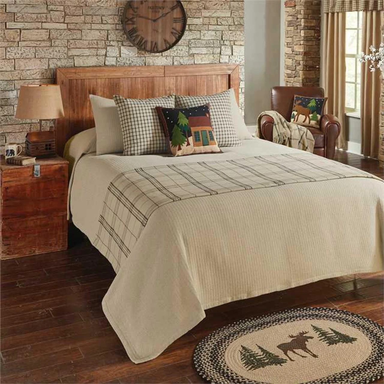 Farmington Queen Bedspread - Oatmeal 94x108 2 Farmington Queen Bedspread - Oatmeal 94x108 - Image 2