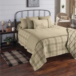 Fieldstone Plaid Queen Bedspread - Black 94x108 -Beautiful Decoration Fieldstone Plaid Queen Bedspread Black 94x108 762242421967 image4 63762.1689051128