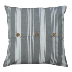 Flour Sack Gray Pillow Cover - 18x18