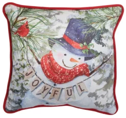 Flurry Snowman Pillow - 10x10