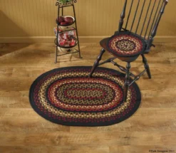Folk Art Braided Oval Rug - 32x42