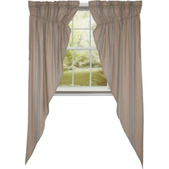 Grain Sack Blue Prairie Gathered Curtains - 72x84
