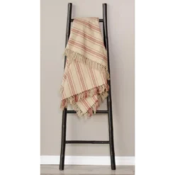 Grain Sack Stripe Barn Red Afghan