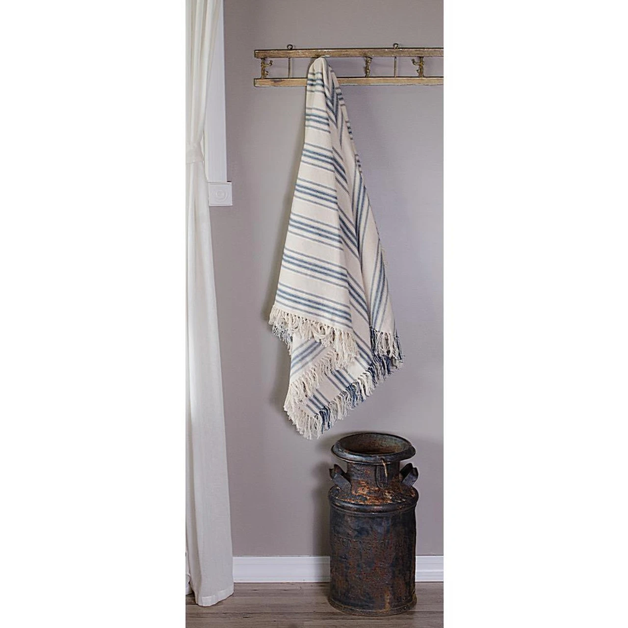 Grain Sack Stripe Colonial Blue Afghan 1 Grain Sack Stripe Colonial Blue Afghan