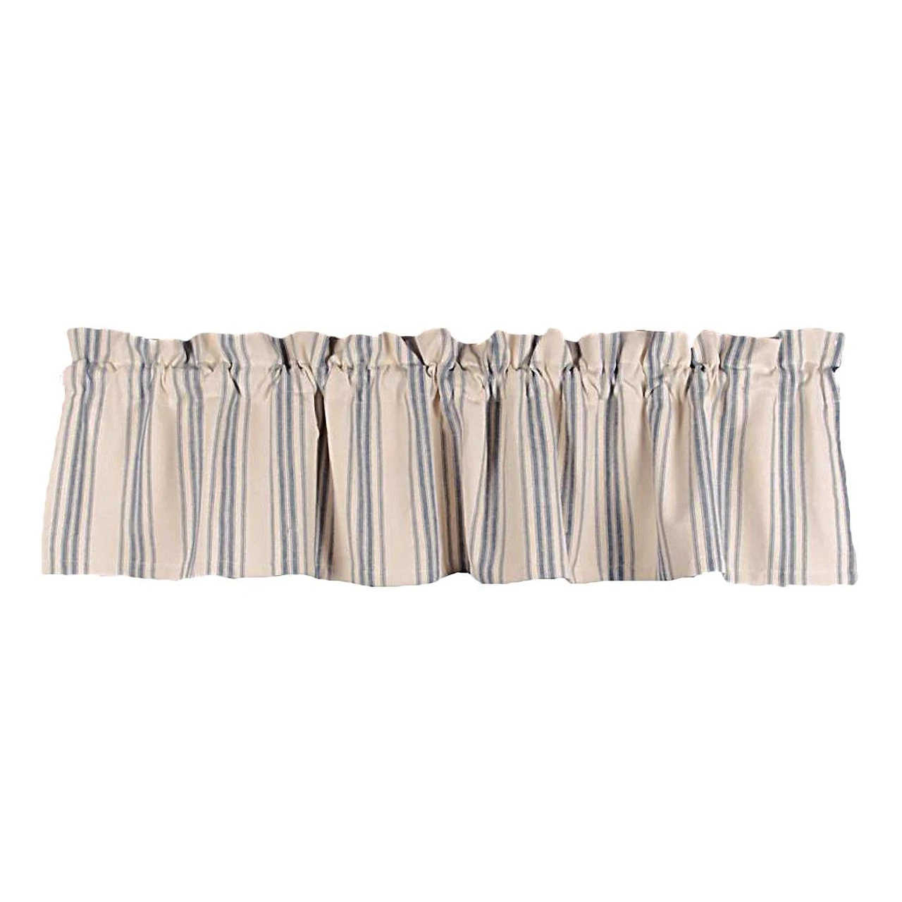 Grain Sack Stripe Colonial Blue Valance - 72x15.5 2 Grain Sack Stripe Colonial Blue Valance - 72x15.5 - Image 2