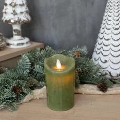 Green Timer Candle - 5" Pillar -Beautiful Decoration Green Timer Candle 5 Pillar 400000685588 image3 22710.1681151546