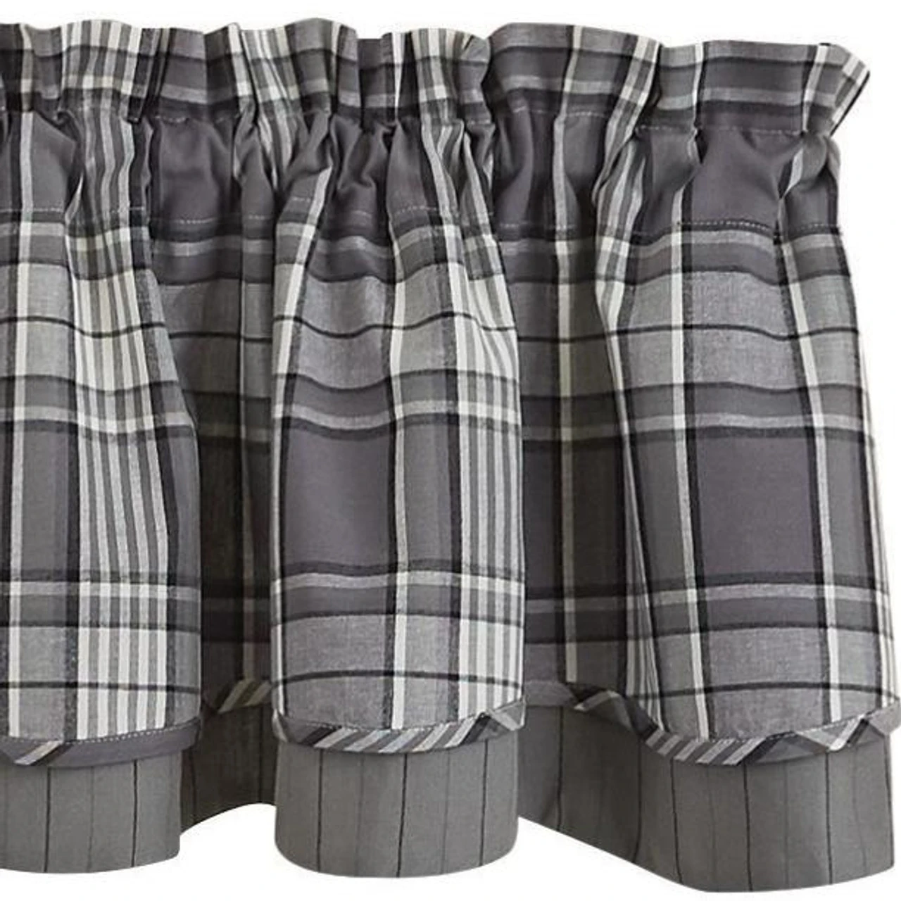 Grey Area Valance - Lined Layered 72x16 1 Grey Area Valance - Lined Layered 72x16