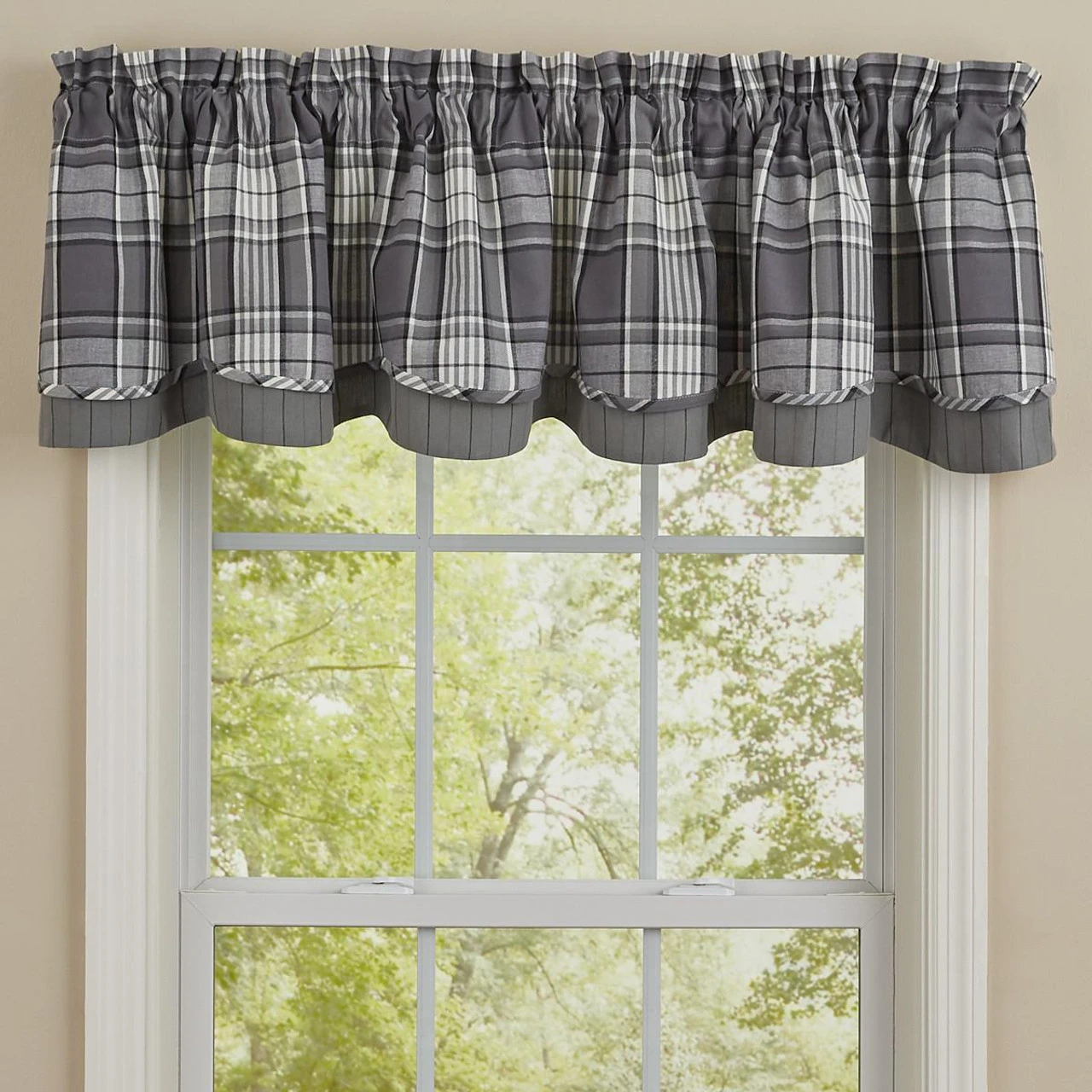Grey Area Valance - Lined Layered 72x16 3 Grey Area Valance - Lined Layered 72x16 - Image 3